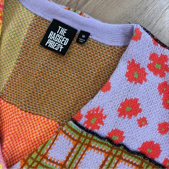 THE RAGGED PRIEST | Sweater Love Knit Cropped Cardigan Retro 90s Y2K Size M - Picture 3 of 5